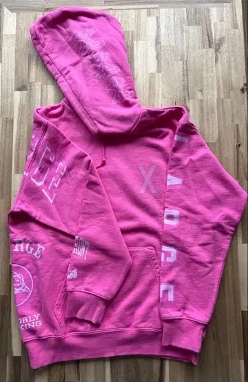 XLARGE 후드티 핑크