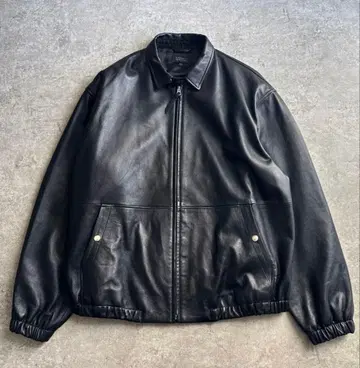 미사용급 BARNEYS NEW YORK [ L ] 램 가죽 가죽 자켓 블랙