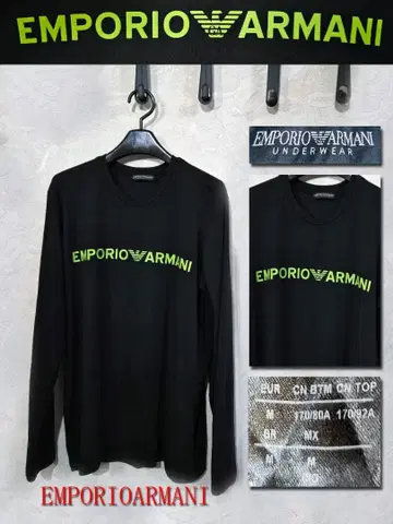 EMPORIO ARMANI 긴팔 티셔츠 블랙 M