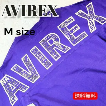 AVIREX 아비렉스 백 빅 로고 긴팔 티셔츠 퍼플