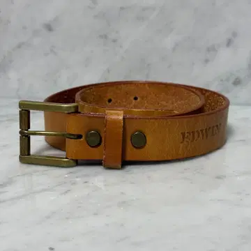 EDWIN 에드윈 가죽 벨트 천연 가죽 브라운 로고 vintage