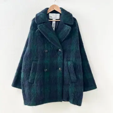 2025AW TICCA 체크 샤기 피코트 TBEA-252