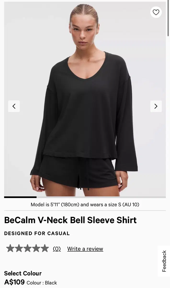 (새상품)룰루레몬 브이넥 BeCalm V Neck Bell Sleeve