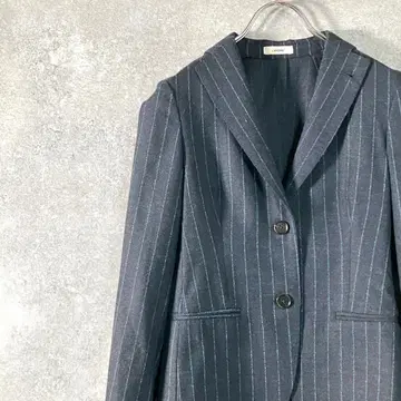 LARDINI 테일러드 자켓 싱글 네이비 스트라이프 울