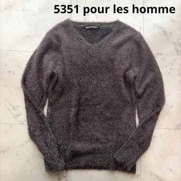 [5351 pour les homme] 샤기 니트 브라운 y2k