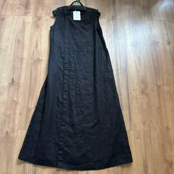 새상품 fog linen work 롱 원피스 롱베스트 린넨 블랙