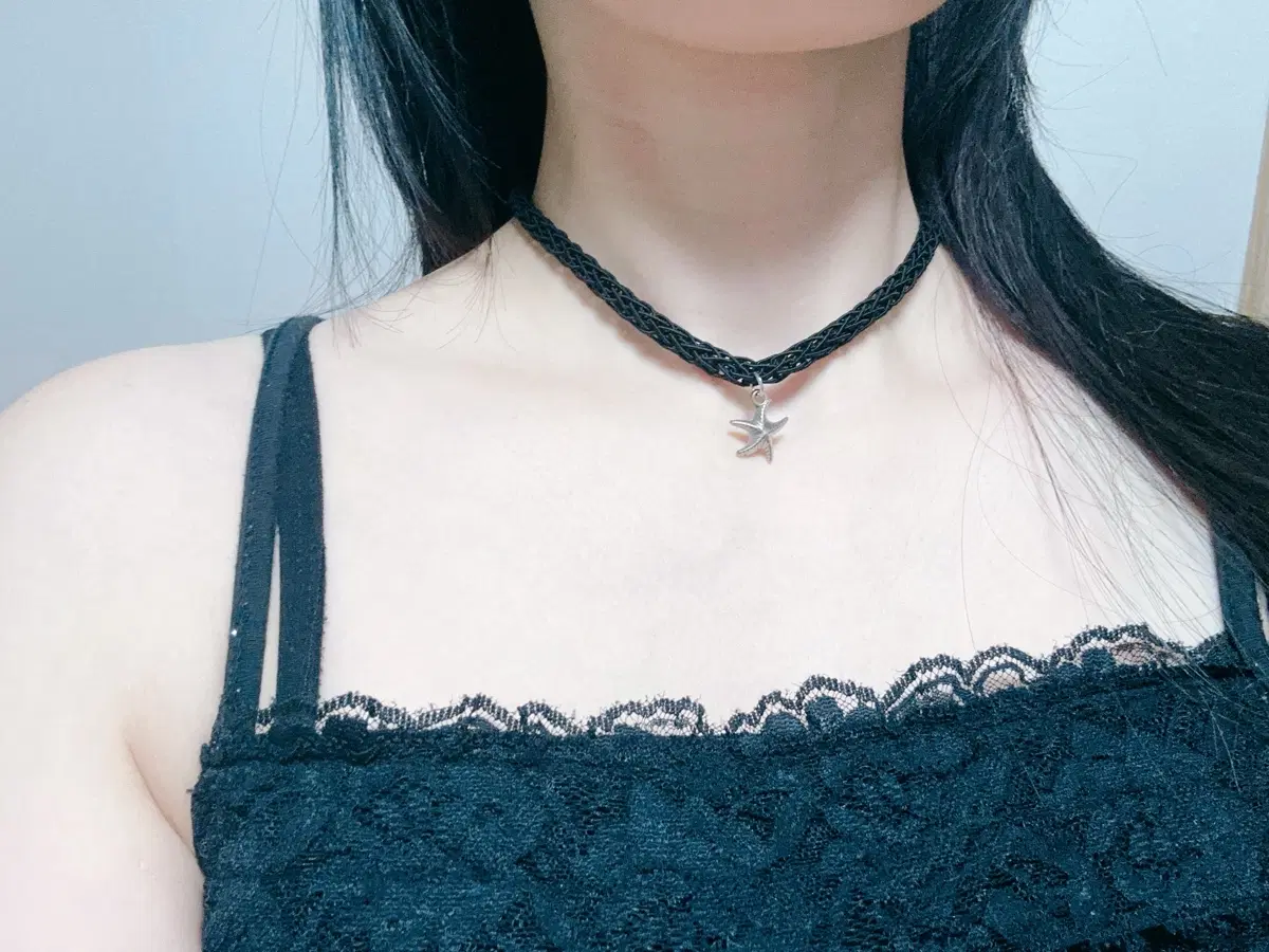 <upcycling> 별 트위스트체인 초커 목걸이