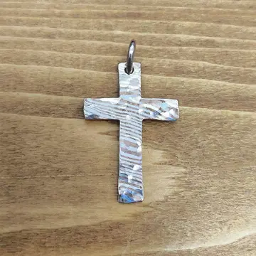 수만다크와 크로스 펜던트 십자가 실버 925 나뭇결 금