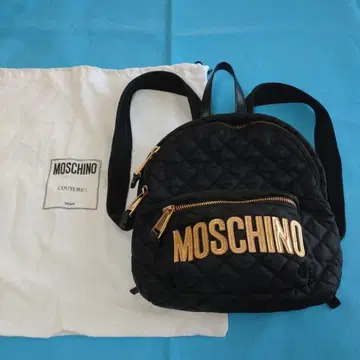 MOSCHINO 모스키노 퀼팅 럭색 블랙 블랙 골드 로고