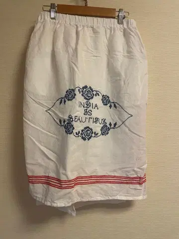 INDIA IS BEAUTIFUL 에이프런 스커트 빈티지 린넨