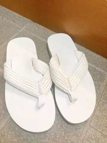 샌들 미사용 미착용 화이트 슬리퍼