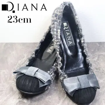 새상품급 다이애나 DIANA 발레 슈즈 플랫 트위드 리본 스웨이드