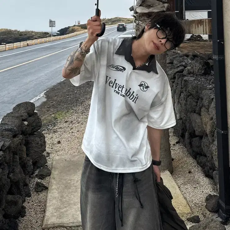 릿니드 더티 워싱 반팔 티셔츠