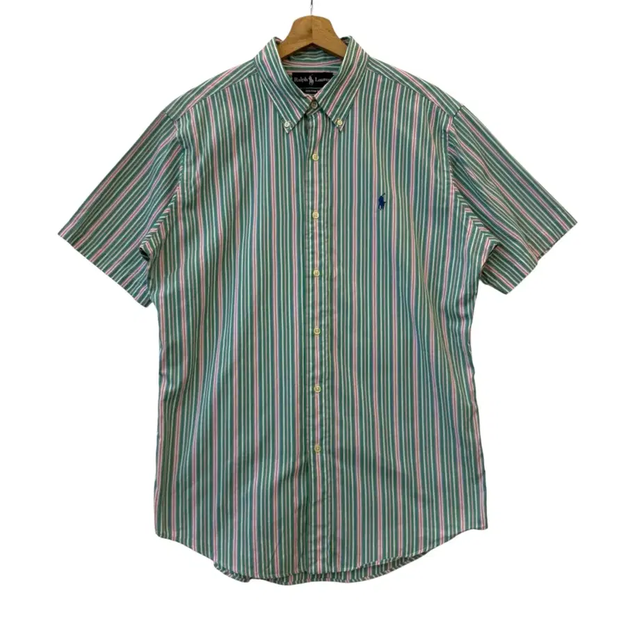 폴로 랄프로렌 커스텀 핏 스트라이프 반팔 셔츠 민트 42(XL) 정품