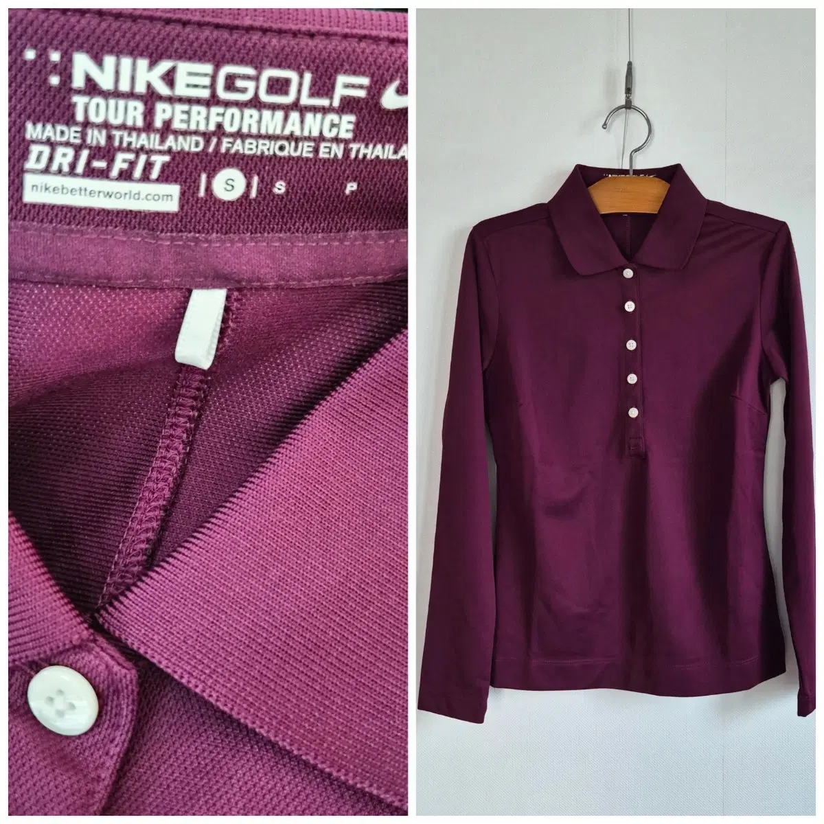 [S/80] 나이키골프 DRI-FIT 와인 카라티셔츠 / NIKEGOLF