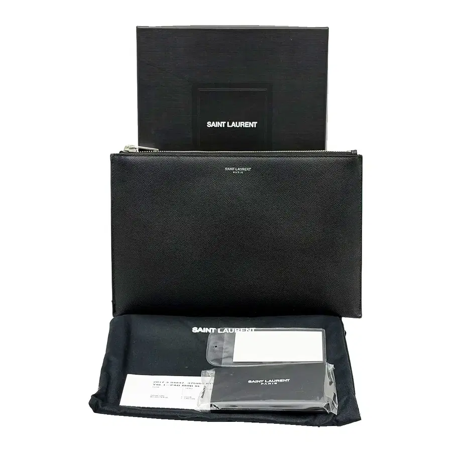 생로랑 Saint Laurent 375950 블랙 레더 클래식 스몰 클러치
