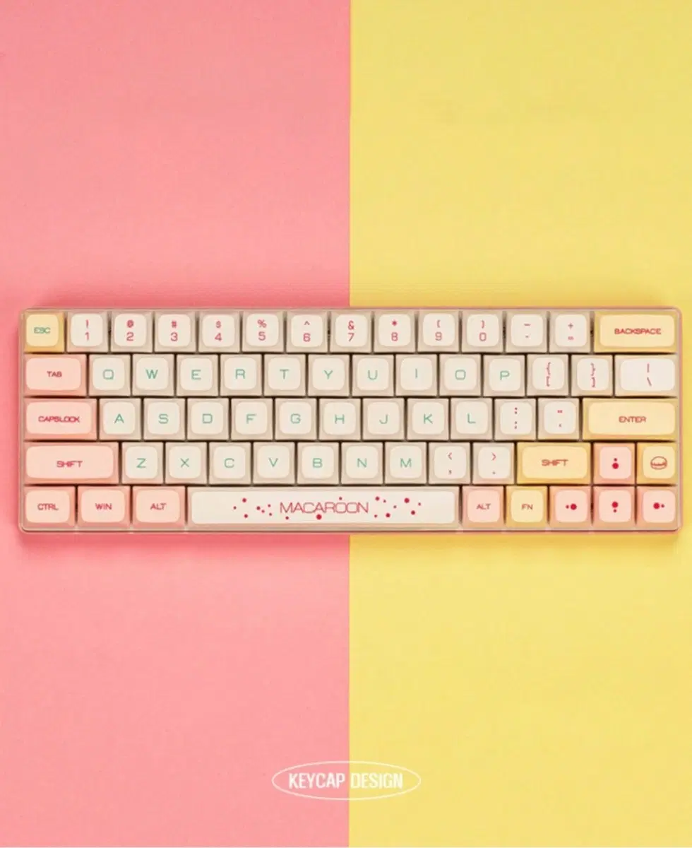 마카롱 XDA PBT 영문키캡 핑크&옐로 중고