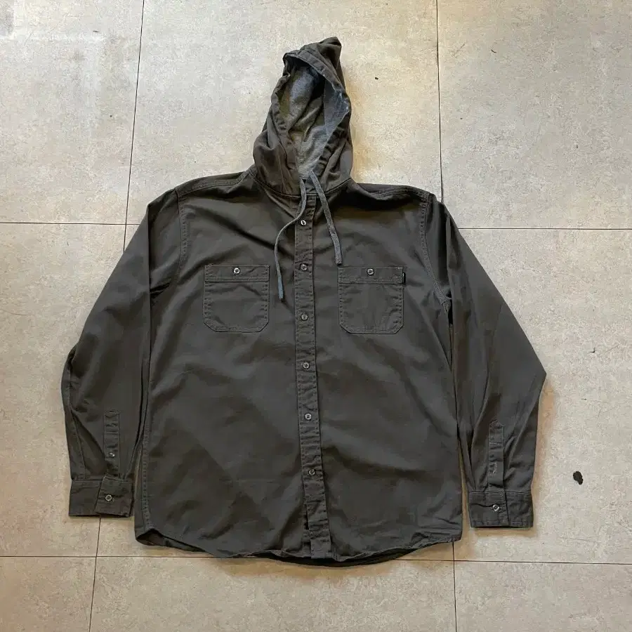 Molokai Surf Co. 후드 레이어드 카키 셔츠