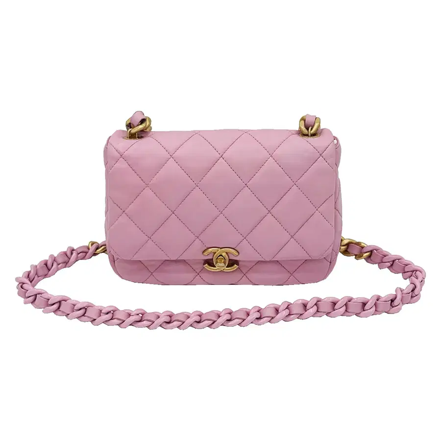 샤넬 Chanel AS3205 핑크 램스킨 퀄팅 미니 체인백 (내장칩)