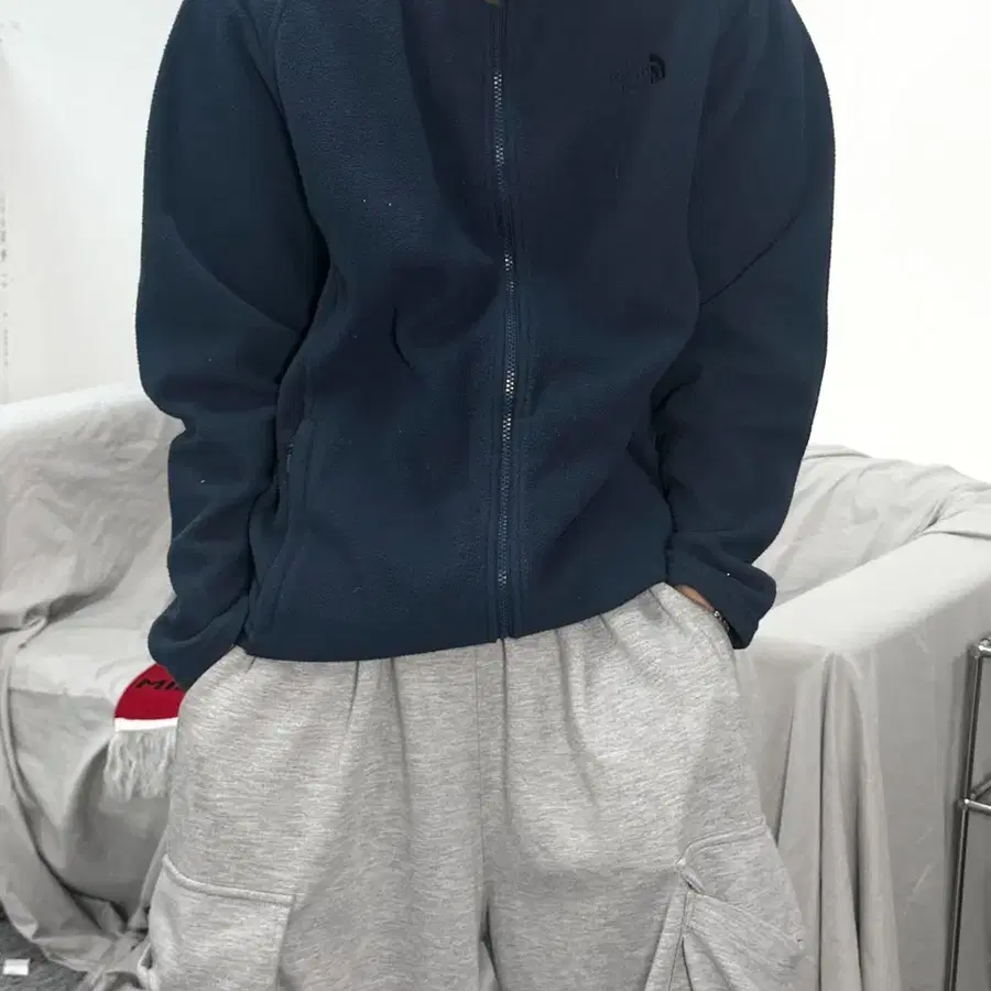 노스페이스 네이비 플리스 자켓 XL