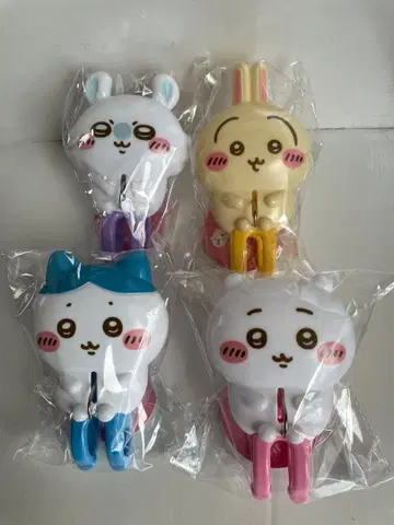 치이카와 (먼작귀) 빨래집게 전 4종 세트 치이카와 토끼 모몽가 하치와레