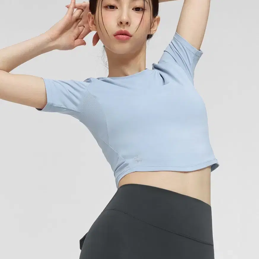 젝시믹스 아이스센트 크롭 반팔티 블루S