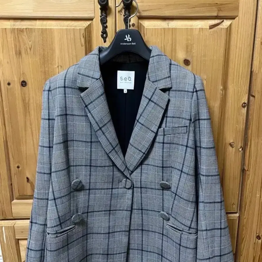 [S] Sea newyork 씨 뉴욕 체크 블레이져 자켓