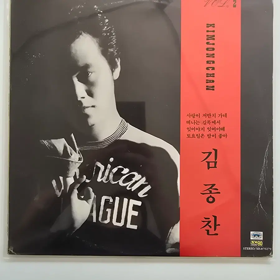 김종찬 LP / 2집 / 사랑이 저만치 가네/ EX+/ 가사집