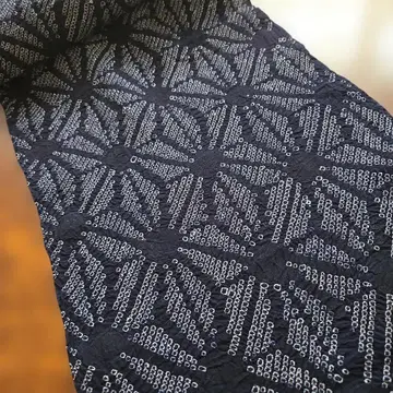 아리마츠 시보리 유카타 목화 옷감 기모노 네이비 나염 시보리 여름 기모노 리메이크 화재 빈티지 원단 G