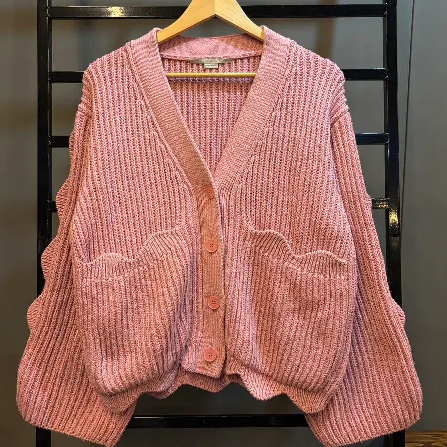 [36] 스텔라맥카트니 STELLA McCARTNEY 코튼 울 하찌 니트 가디건 핑크 8.9
