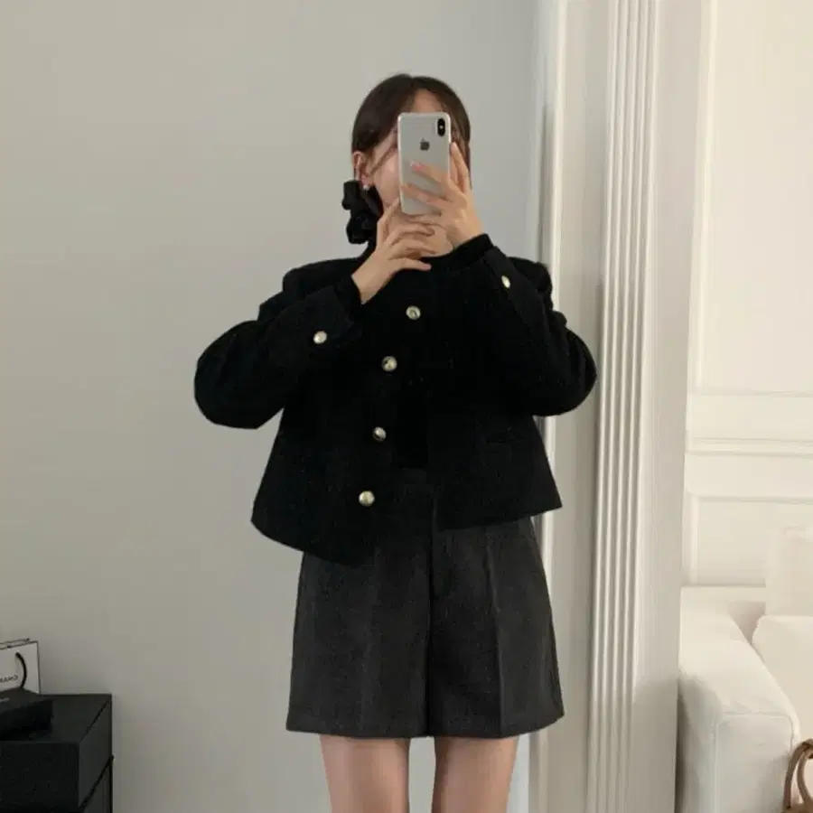 알파카 울 트위드 자켓