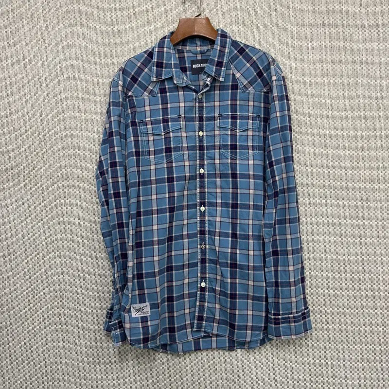 버커루 체크 셔츠 L H03574