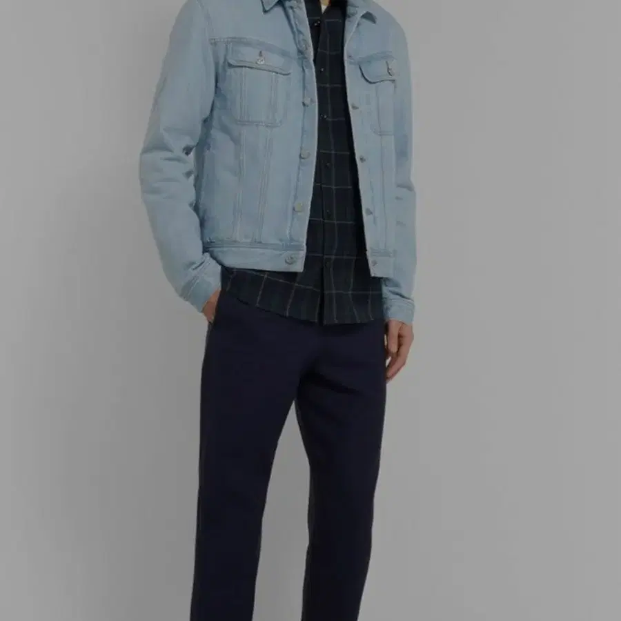 A.P.C 아페쎄 라이트블루 남성 슬림핏 100 데님 트러커 자켓