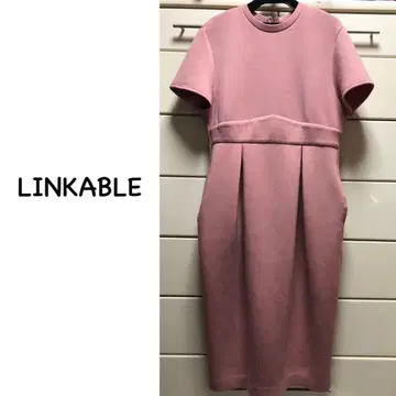 링커블 본딩 반팔 코쿤 원피스 핑크 M