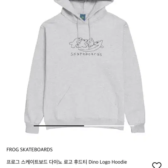 Frog skateboard 다이노 로고 후드티 그레이 XL
