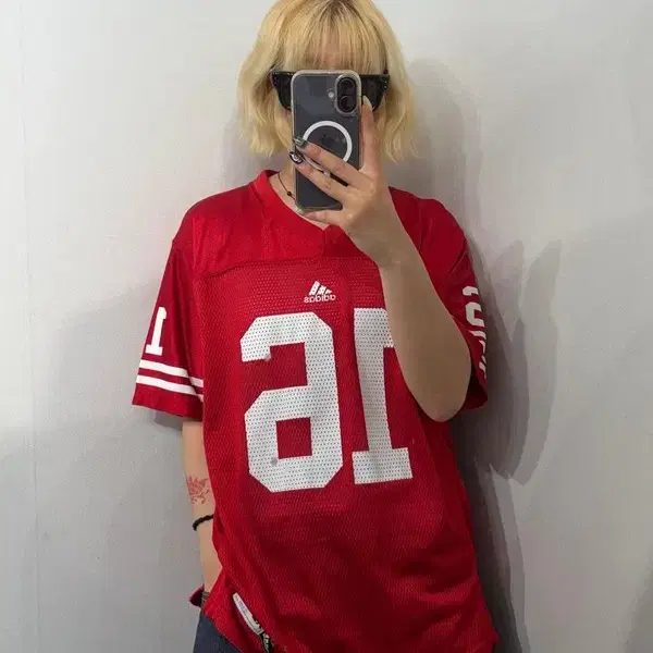 XL 아디다스 미식축구 풋볼 져지 레드