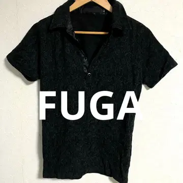 [ 상태 좋음 ] 00's FUGA 블랙 기하학 패턴 반팔 피케 셔츠 레어 시크 스타일