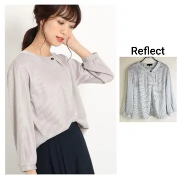 Reflect 도비 스트라이프 블라우스