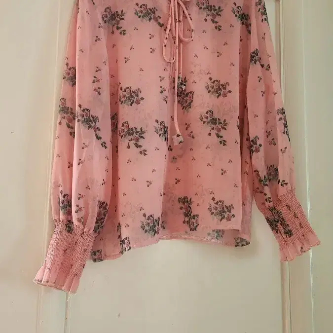 쉬폰 플라워 블라우스 핑크