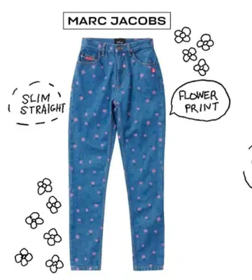 새상품 MARC JACOBS 마크제이콥스 꽃무늬 자수 데님 팬츠