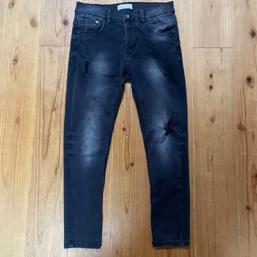 새상품급/ZARA/자라/스키니 데미지 데님/크러쉬 청바지/블랙/31