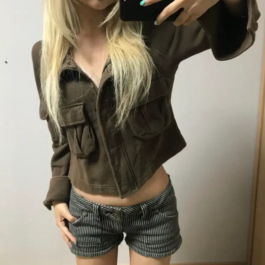 vintage Broun jacket 크롭자켓 빈티지 y2k 펑크