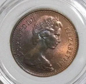 영국 여왕 1971년 1/2페니 미사용 동전(외국주화)