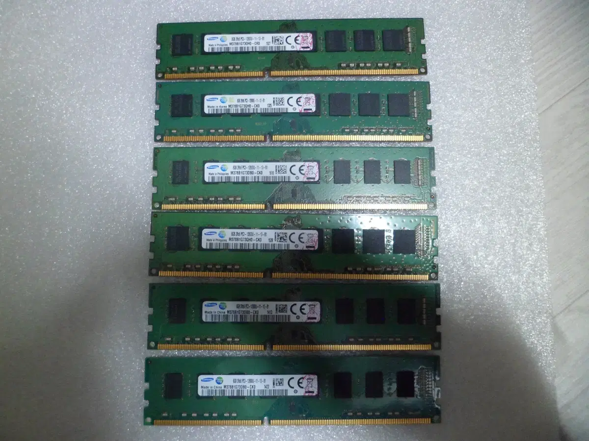 데스크탑용 삼성 DDR3 8G PC3-12800U 메모리 (6개 일괄)