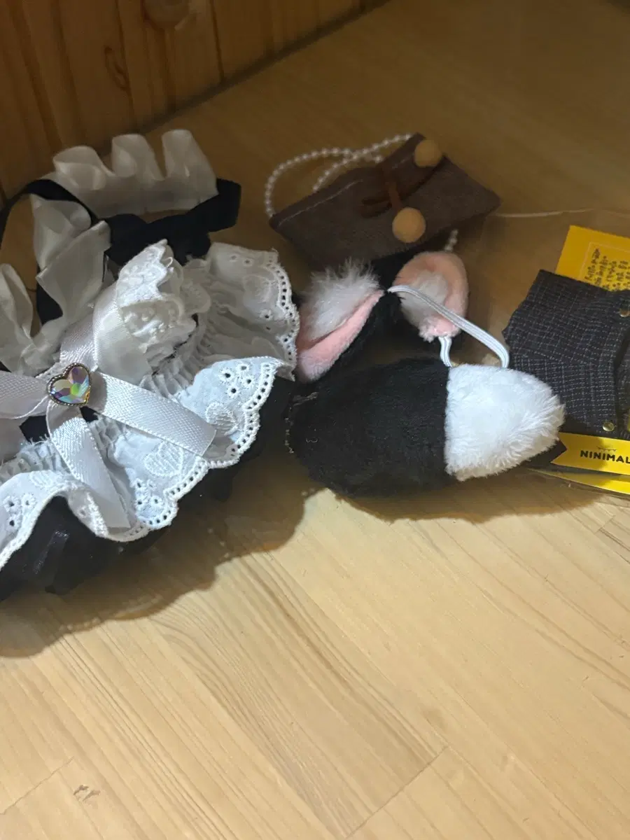 10cm 솜인형 메이드복 고양이 귀 세트