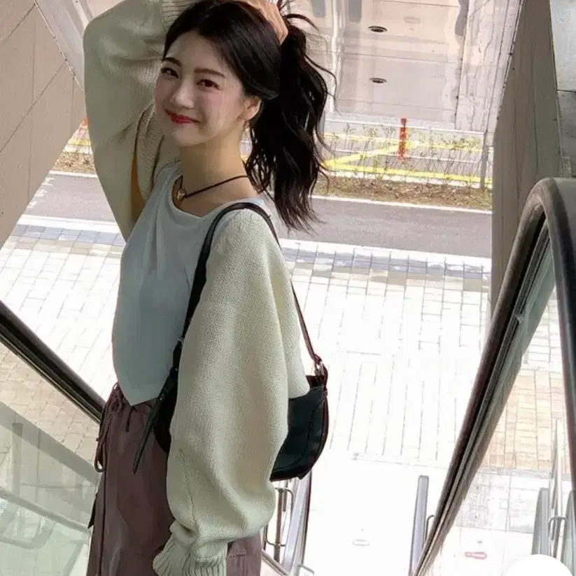 [새상품] 아이보리 볼레로 니트 가디건
