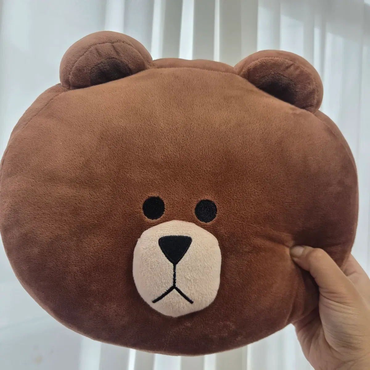 라인프렌즈 브라운 곰 베어 쿠션 인형 빈티지 토이 캐릭터 굿즈 일본 상품 고전 만화