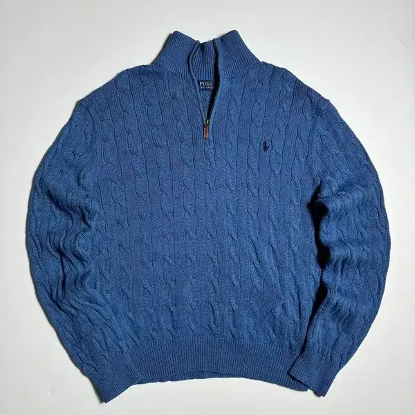 폴로 랄프로렌 포니 자수 하프집 케이블 니트 스웨터 R3595