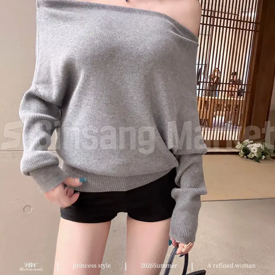 [빠른발송] 여리핏 오프숄더 니트