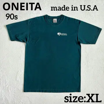 90s USA제 ONEITA 오니타 T셔츠 XL 짙은 녹색 헤비웨이트